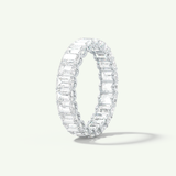 4.6 TCW Emerald Shaped Moissanite Full Eternity Wedding Band