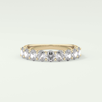 1.35 TCW Oval Shaped Moissanite Wedding Band