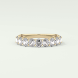 1.35 TCW Oval Shaped Moissanite Wedding Band