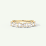 1.35 TCW Oval Shaped Moissanite Half Eternity Wedding Band