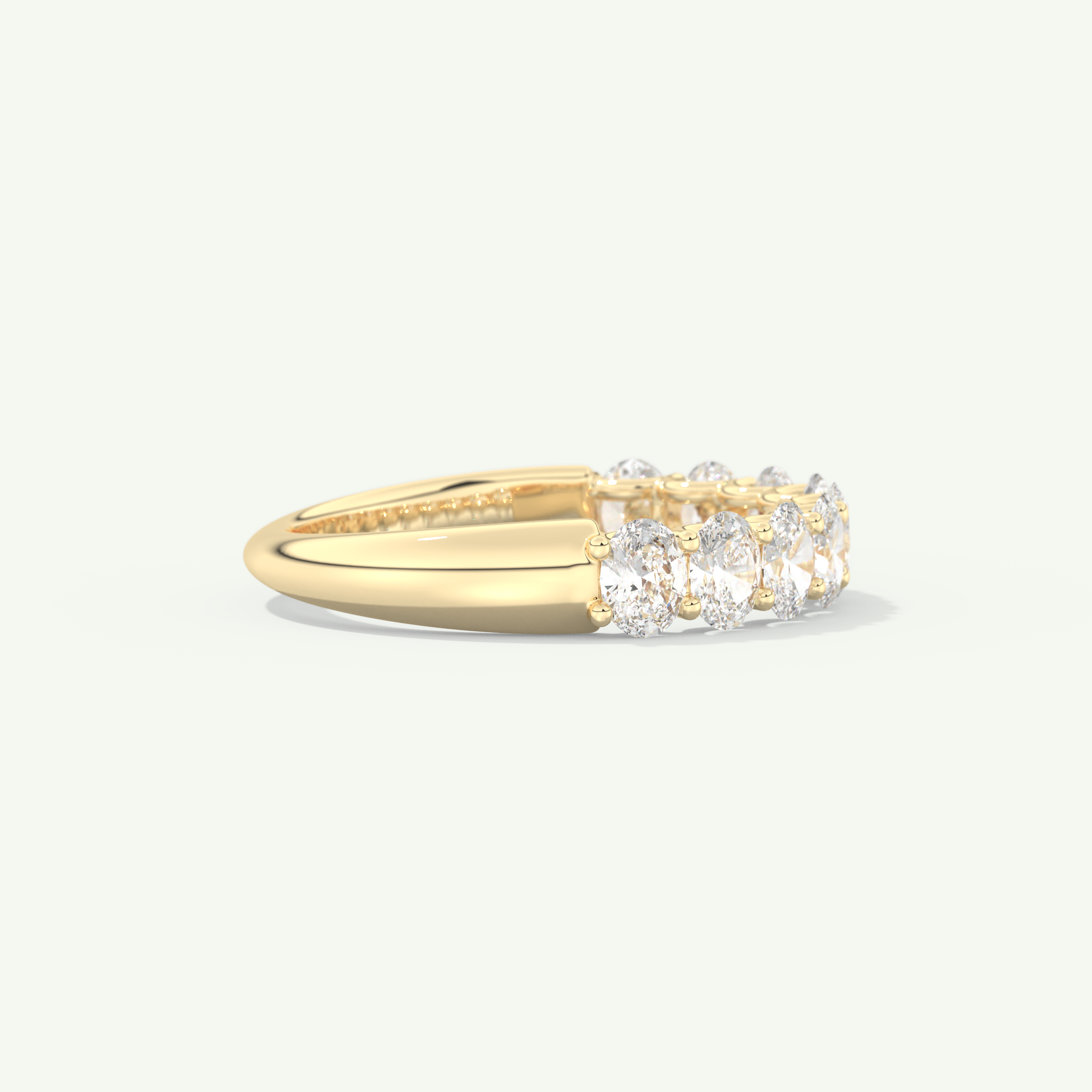 1.35 TCW Oval Cut Lab-Grown Diamond Half Eternity Wedding Band