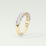 1.35 TCW Oval Shaped Moissanite Wedding Band