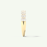 1.35 TCW Oval Shaped Moissanite Half Eternity Wedding Band