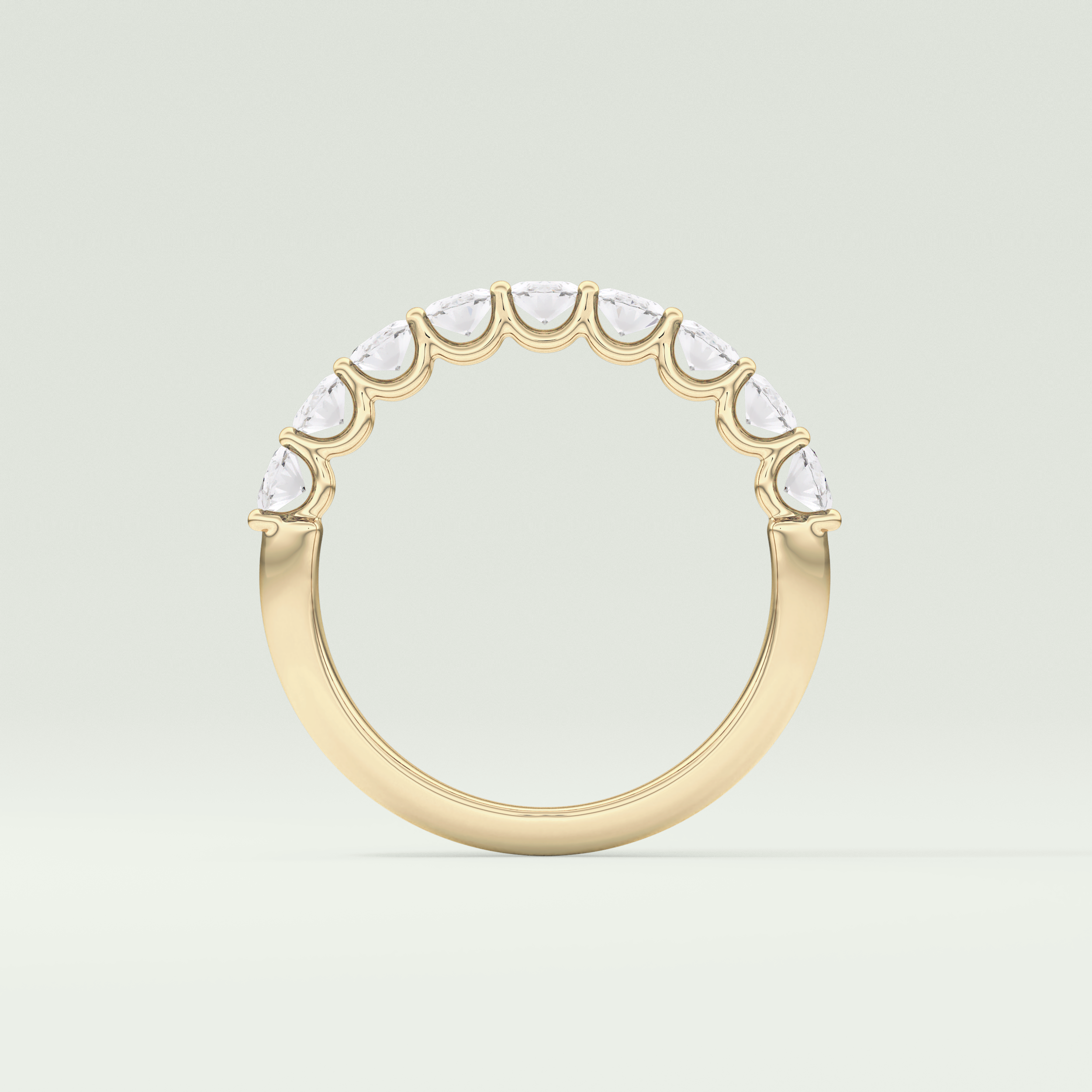 1.35 TCW Oval Shaped Moissanite Wedding Band