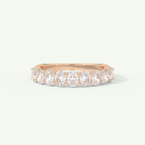 1.35 TCW Oval Shaped Moissanite Half Eternity Wedding Band