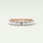 1.35 TCW Oval Shaped Moissanite Wedding Band