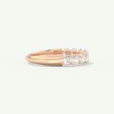 1.35 TCW Oval Shaped Moissanite Half Eternity Wedding Band