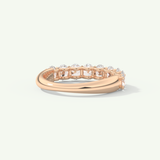 1.35 TCW Oval Shaped Moissanite Half Eternity Wedding Band
