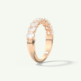 1.35 TCW Oval Shaped Moissanite Half Eternity Wedding Band