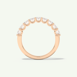 1.35 TCW Oval Cut Lab-Grown Diamond Half Eternity Wedding Band