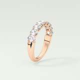 1.35 TCW Oval Shaped Moissanite Wedding Band