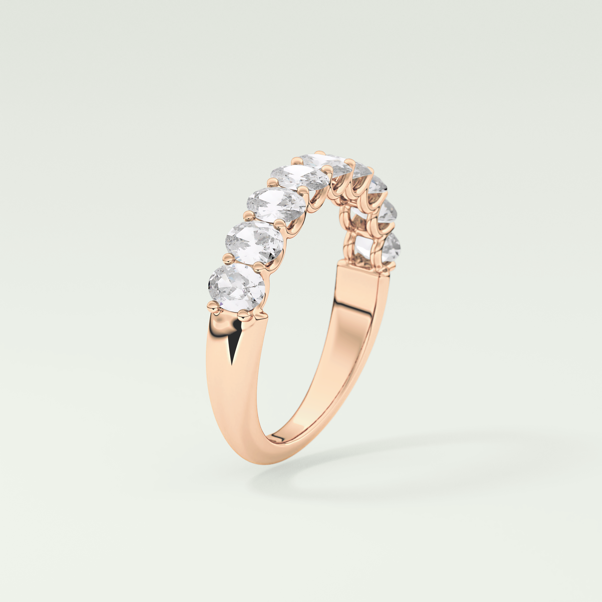 1.35 TCW Oval Shaped Moissanite Wedding Band