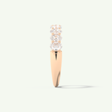 1.35 TCW Oval Shaped Moissanite Half Eternity Wedding Band
