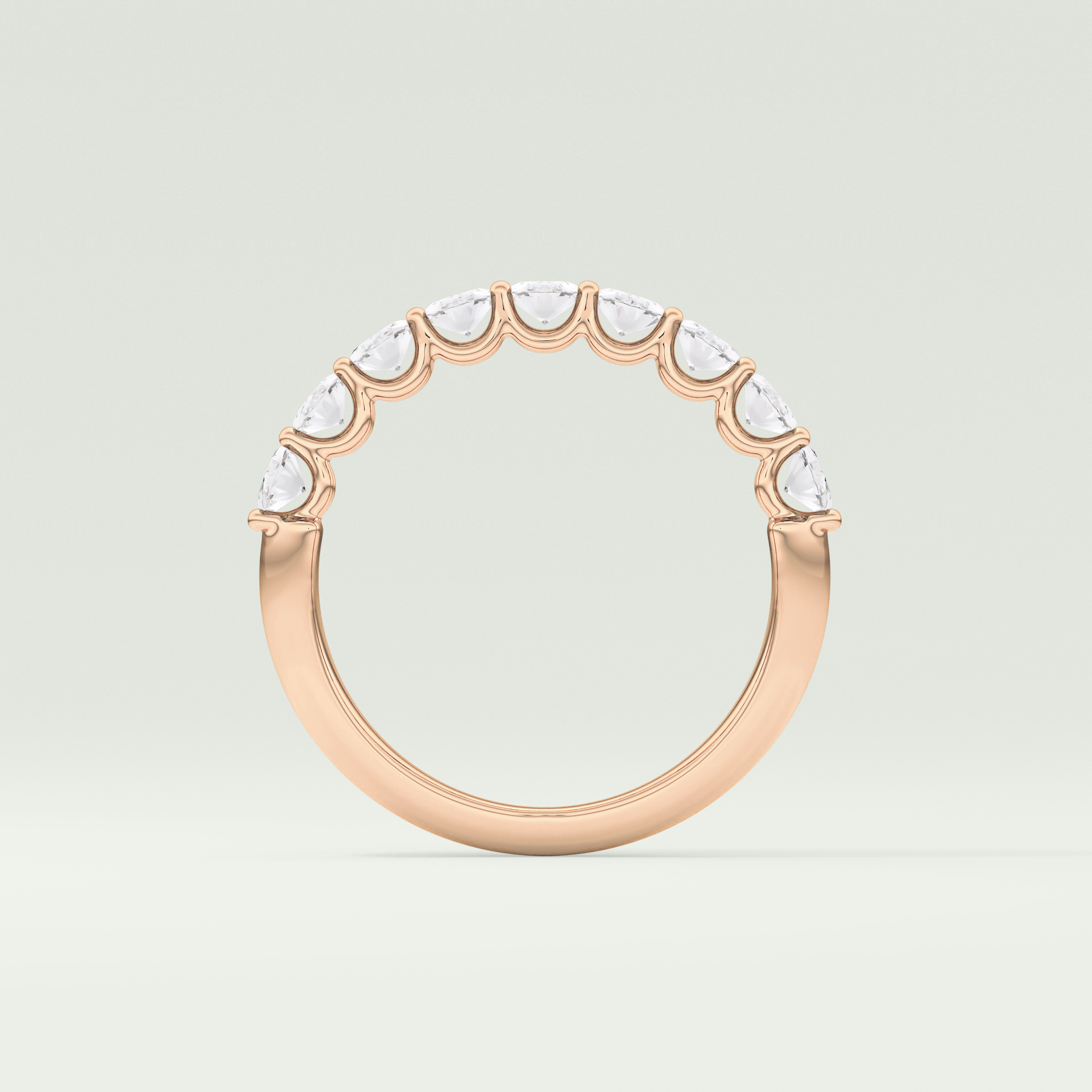 1.35 TCW Oval Shaped Moissanite Wedding Band