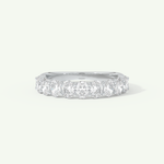 1.35 TCW Oval Cut Lab-Grown Diamond Half Eternity Wedding Band