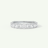 1.35 TCW Oval Shaped Moissanite Half Eternity Wedding Band