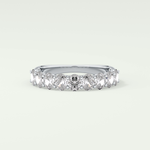 1.35 TCW Oval Shaped Moissanite Wedding Band