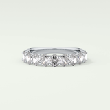 1.35 TCW Oval Shaped Moissanite Wedding Band