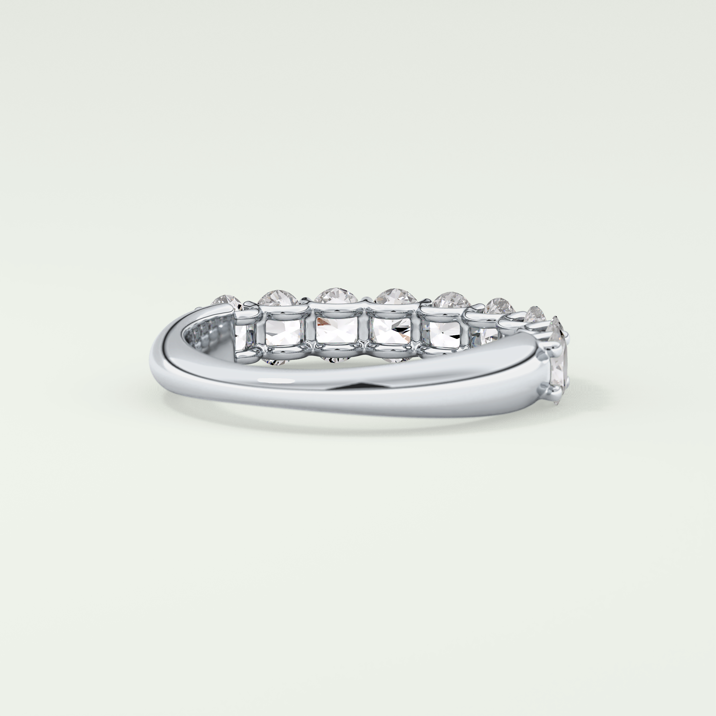 1.35 TCW Oval Shaped Moissanite Wedding Band