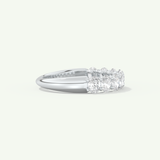1.35 TCW Oval Shaped Moissanite Half Eternity Wedding Band