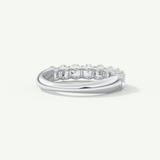 1.35 TCW Oval Shaped Moissanite Half Eternity Wedding Band