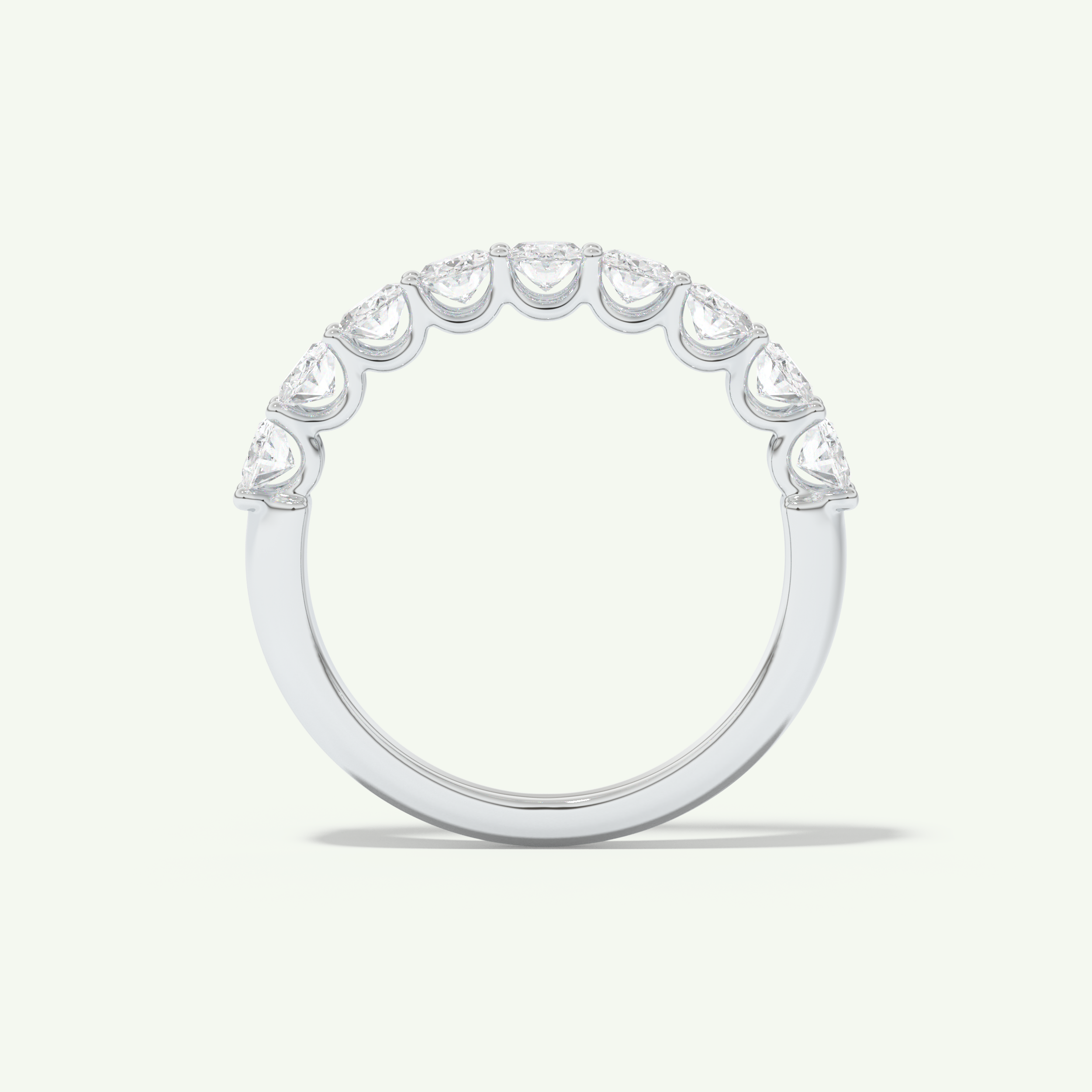 1.35 TCW Oval Cut Lab-Grown Diamond Half Eternity Wedding Band