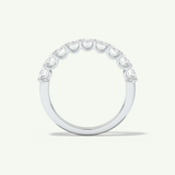1.35 TCW Oval Shaped Moissanite Half Eternity Wedding Band