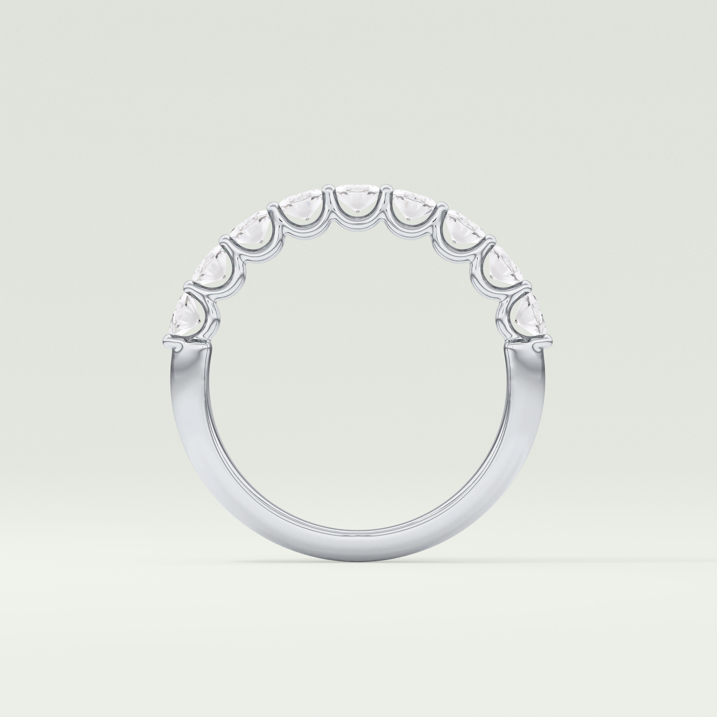 1.35 TCW Oval Shaped Moissanite Wedding Band