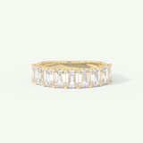 1.8 TCW Emerald Cut Lab-Grown Diamond Half Eternity Wedding Band