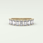 1.8 TCW Emerald Shaped Moissanite Wedding Band