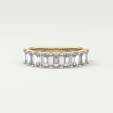 1.8 TCW Emerald Shaped Moissanite Wedding Band
