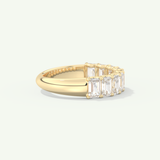 1.8 TCW Emerald Cut Lab-Grown Diamond Half Eternity Wedding Band
