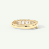 1.8 TCW Emerald Shaped Moissanite Half Eternity Wedding Band