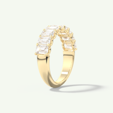 1.8 TCW Emerald Cut Lab-Grown Diamond Half Eternity Wedding Band
