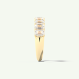 1.8 TCW Emerald Cut Lab-Grown Diamond Half Eternity Wedding Band