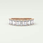 1.8 TCW Emerald Shaped Moissanite Wedding Band