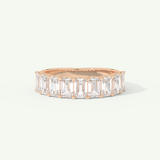 1.8 TCW Emerald Cut Lab-Grown Diamond Half Eternity Wedding Band