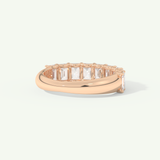 1.8 TCW Emerald Cut Lab-Grown Diamond Half Eternity Wedding Band