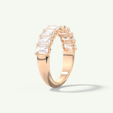 1.8 TCW Emerald Cut Lab-Grown Diamond Half Eternity Wedding Band