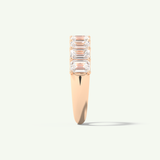 1.8 TCW Emerald Cut Lab-Grown Diamond Half Eternity Wedding Band
