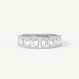 1.8 TCW Emerald Cut Lab-Grown Diamond Half Eternity Wedding Band