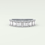 1.8 TCW Emerald Shaped Moissanite Wedding Band