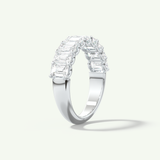 1.8 TCW Emerald Cut Lab-Grown Diamond Half Eternity Wedding Band