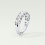 1.8 TCW Emerald Shaped Moissanite Wedding Band