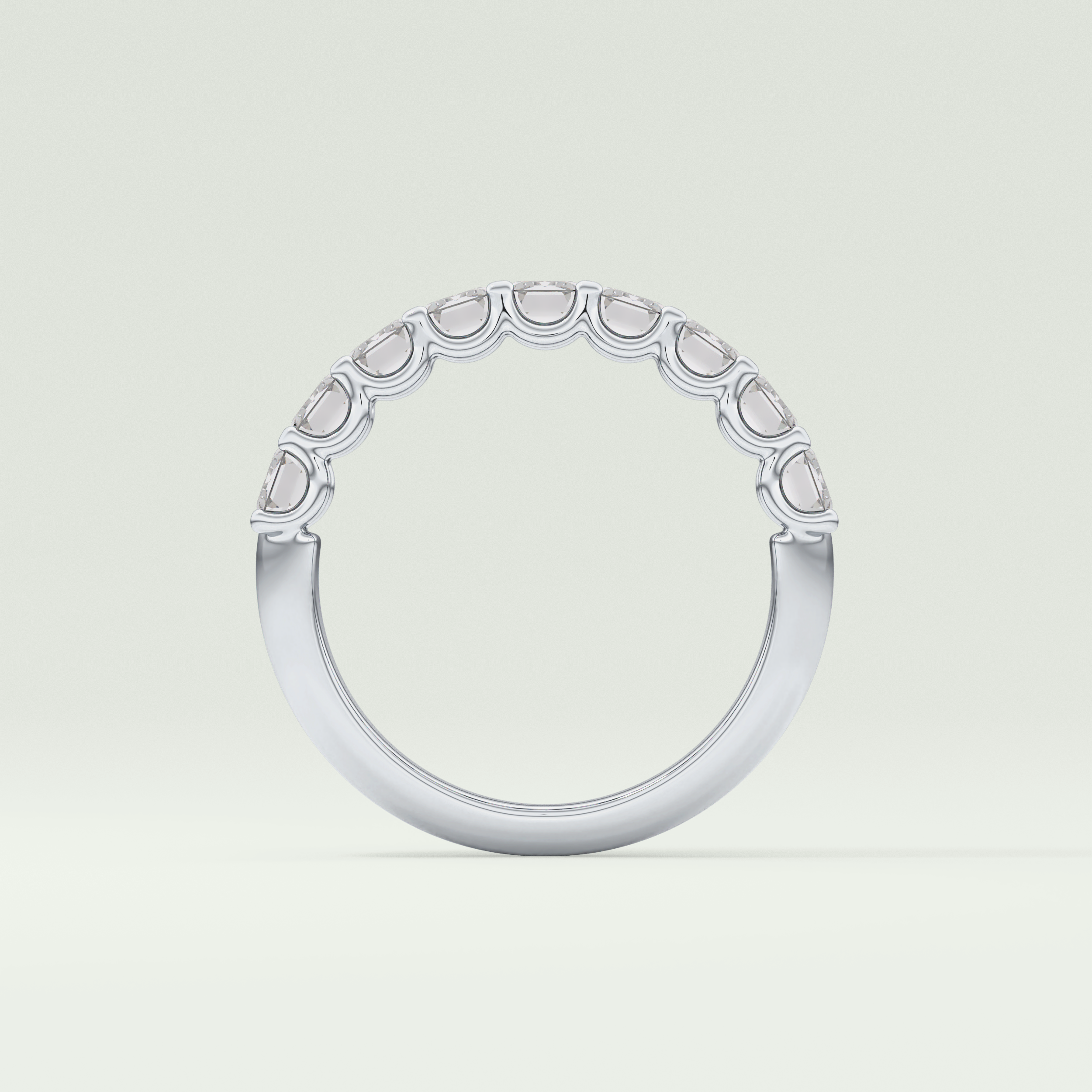 1.8 TCW Emerald Shaped Moissanite Wedding Band