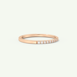 0.18 TCW Round Cut Lab-Grown Diamond Half Eternity Wedding Band