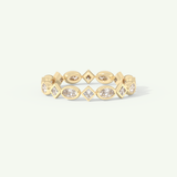0.72 TCW Oval & Princess Cut Lab-Grown Diamond Full Eternity Bezel Wedding Band
