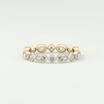 0.72 TCW Oval & Princess Shaped Moissanite Wedding Band