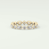 0.72 TCW Oval & Princess Shaped Moissanite Wedding Band
