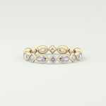 0.72 TCW Oval & Princess Shaped Moissanite Wedding Band